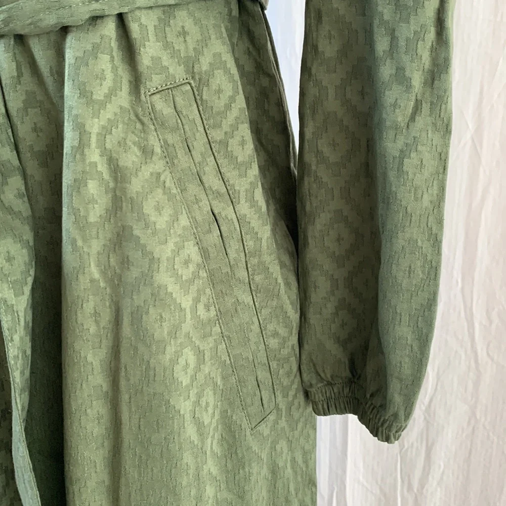 A.P.C. Paris green embossed French designer tunic dresss - Picture 6 of 11